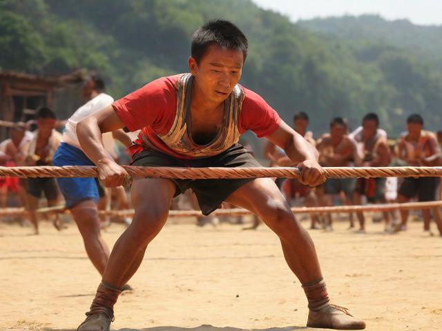 九游体育网站_ 乡村传统拔河比赛，传承民族体育文化，传统体育项目拔河